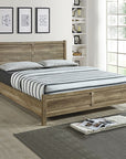 Double Size Bed Frame Natural Wood like MDF in Oak Colour