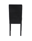 2x Wooden Frame Black Leatherette Dining Chairs with Solid Pine Legs