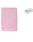 Checked Pink Bassinet Fitted Sheet with a Flat Sheet Sewed Attached