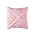 Bianca Haven Pink Cotton Chenille Square Cushion