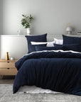 Bianca Lebron Indigo Jacquard Polyester Quilt Cover Set Double