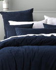 Bianca Lebron Indigo Jacquard Polyester Quilt Cover Set Double