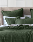 Bianca Sussex Forest Green Cotton Waffle Quilt Cover Set Queen