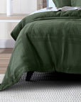 Bianca Sussex Forest Green Cotton Waffle Quilt Cover Set Queen