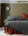 Accessorize Soho Waffle Dark Grey Quilt Cover Set King