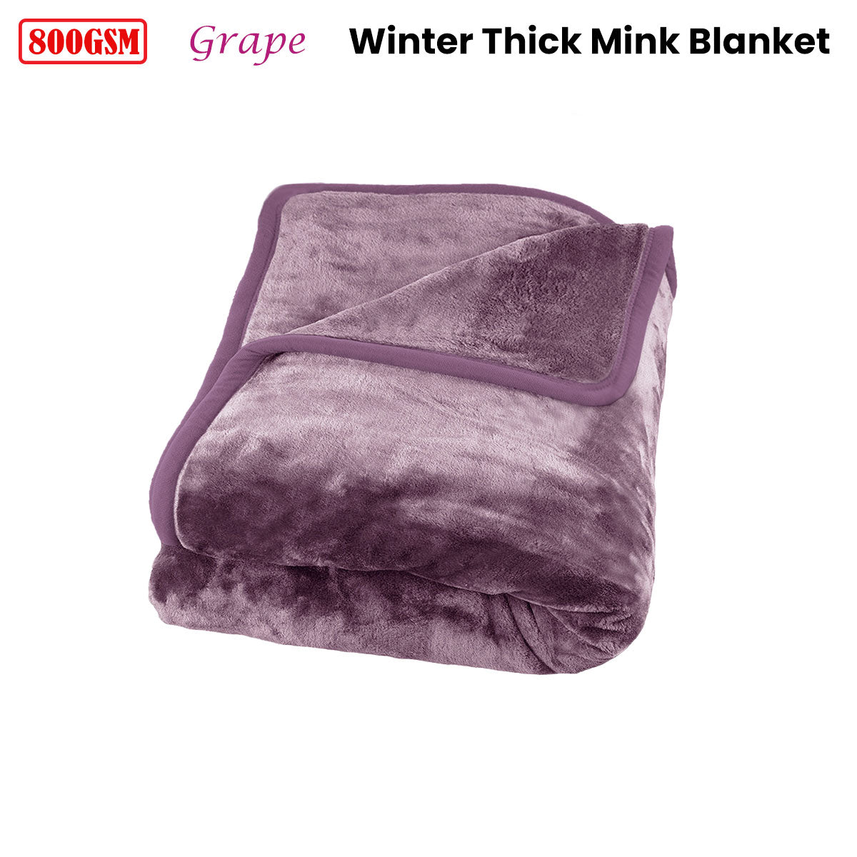 J Elliot Home 800GSM Luxury Winter Thick Mink Blanket Grape King