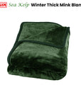 J Elliot Home 800GSM Luxury Winter Thick Mink Blanket Sea Kelp Queen