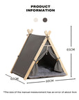 Pets Teepee Dogs Tent Removable and Washable Cats Tents Dog Cat Bed With Cushion