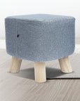 Fabric Ottoman Foot Stool Rest Pouffe Footstool Wood Storage Padded Seat