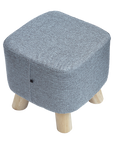 Fabric Ottoman Foot Stool Rest Pouffe Footstool Wood Storage Padded Seat