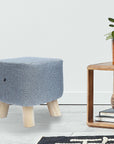 Fabric Ottoman Foot Stool Rest Pouffe Footstool Wood Storage Padded Seat