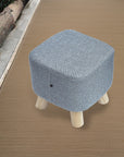 Fabric Ottoman Foot Stool Rest Pouffe Footstool Wood Storage Padded Seat