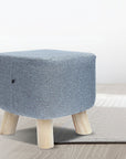 Fabric Ottoman Foot Stool Rest Pouffe Footstool Wood Storage Padded Seat