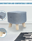 Fabric Ottoman Foot Stool Rest Pouffe Footstool Wood Storage Padded Seat