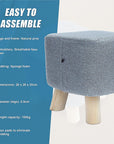 Fabric Ottoman Foot Stool Rest Pouffe Footstool Wood Storage Padded Seat