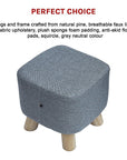 Fabric Ottoman Foot Stool Rest Pouffe Footstool Wood Storage Padded Seat