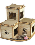 Cat Cardboard House Tree Tower Condo Scratcher Pet Post Pad Mat Furniture