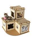 Cat Cardboard House Tree Tower Condo Scratcher Pet Post Pad Mat Furniture