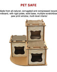 Cat Cardboard House Tree Tower Condo Scratcher Pet Post Pad Mat Furniture