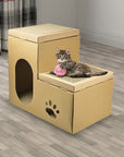 Cat Cardboard House Tree Tower Condo Scratcher Pet Post Pad Mat Furniture