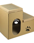 Cat Cardboard House Tree Tower Condo Scratcher Pet Post Pad Mat Furniture