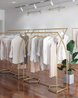 Commercial Clothing Garment Rack Retail Shop in Gold