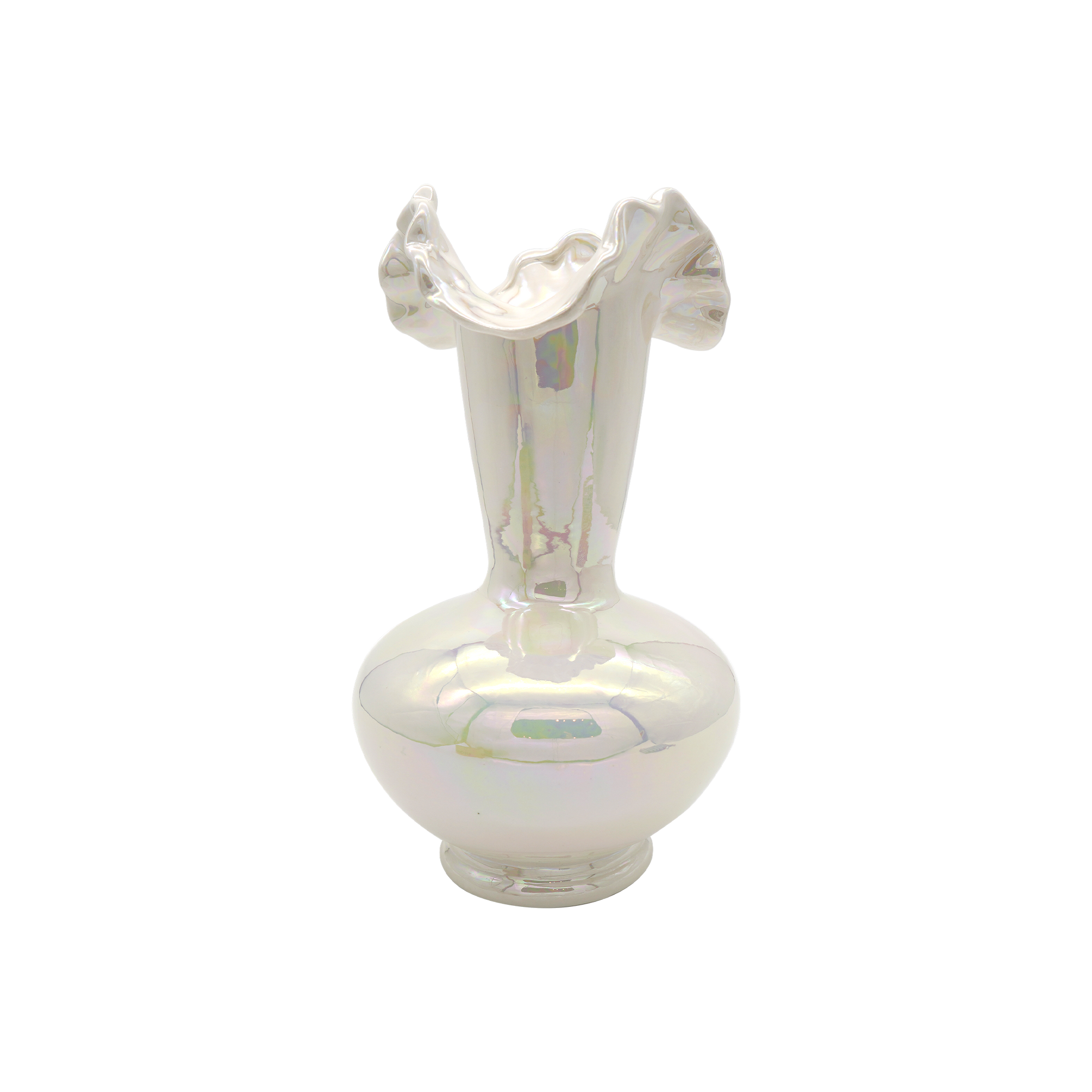 Mermaid Iridescent Ceramic Vase white