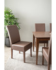 Mesi Dining Chair x2  - Cocoa Legs Mocha Colour Vinyl Upholstery