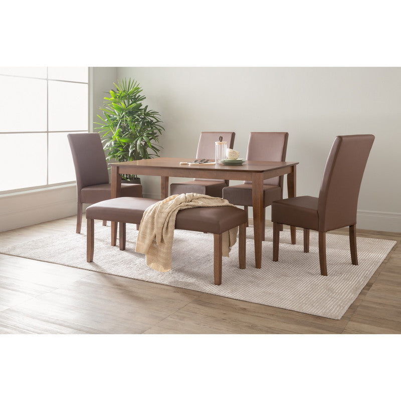 Mesi Dining Chair x2  - Cocoa Legs Mocha Colour Vinyl Upholstery