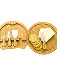 Minnie Bamboo Cheese Charcuterie Board and Knife Set 5 piece Round 22cm Free Delivery