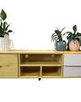 NNECN Two-Doors, Two-Drawers Wooden TV Cabinet