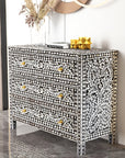 MOTHER OF PEARL HAND MADE MONOCHROME CHEST OF DRAWS