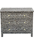 MOTHER OF PEARL HAND MADE MONOCHROME CHEST OF DRAWS