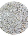 MOTHER OF PEARL MOSAIC HARMONY TW0-TIERED SIDE TABLE