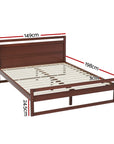 Artiss Bed Frame Double Size Wooden Walnut WITTON