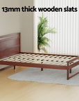 Artiss Bed Frame Double Size Wooden Walnut WITTON