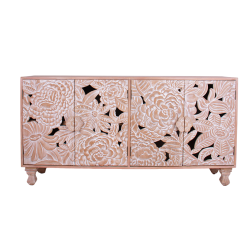 Natural Dahlia Floral Sideboard 