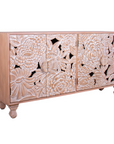 Natural Dahlia Floral Sideboard on angle 