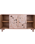 Natural Dahlia Floral Sideboard doors opened 