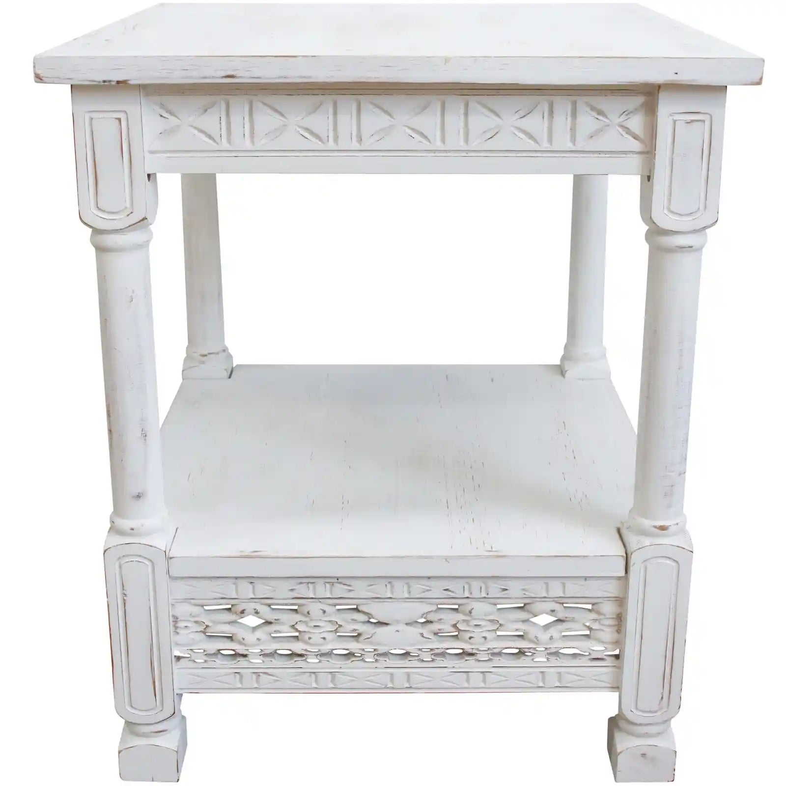 Whitewash Vintage Lamp Table 