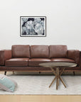 3 Seater Faux Sofa Brown Lounge Set for Living Room Couch with Wooden Frame