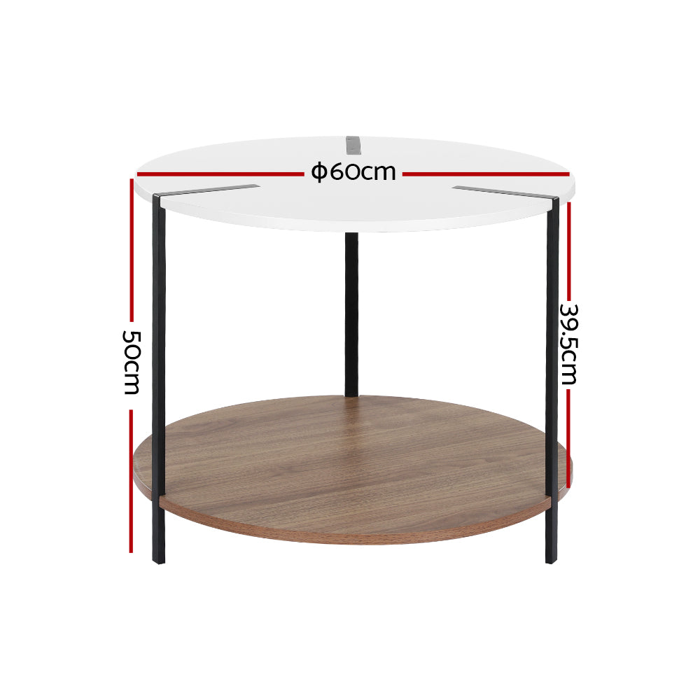 Cedric Coffee Table Side Table Round White