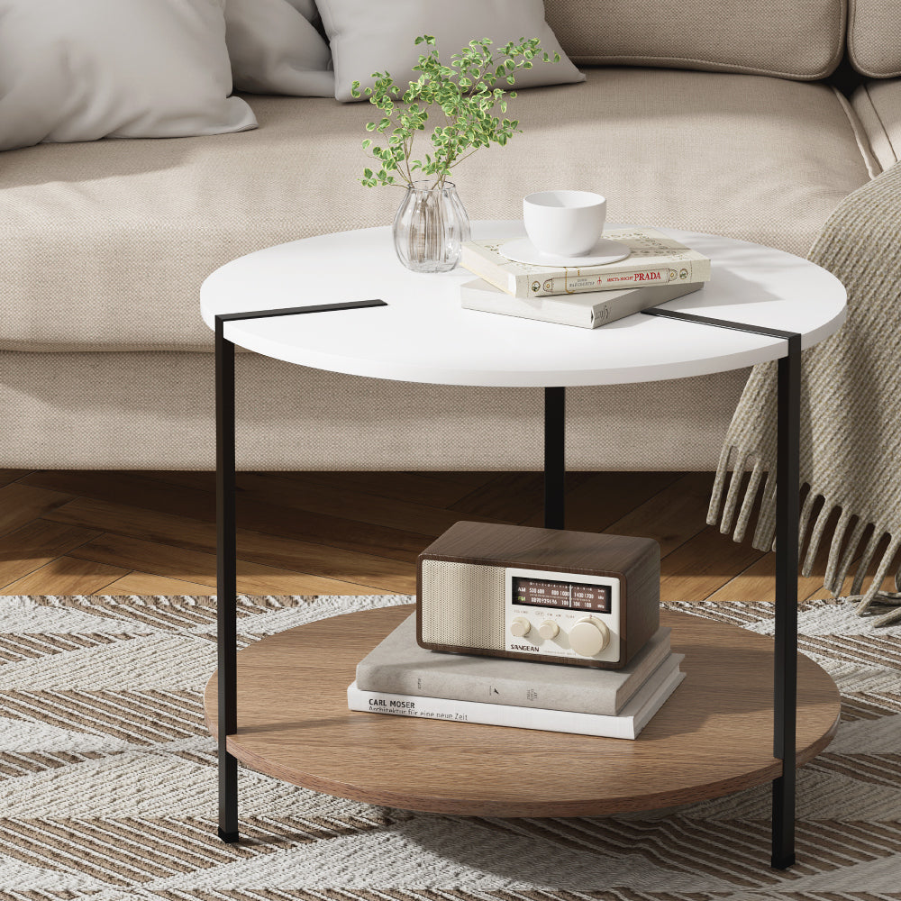 Cedric Coffee Table Side Table Round White