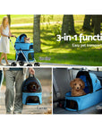 i.Pet Pet Stroller Dog Pram Large Cat Carrier Travel Foldable 4 Wheels Double