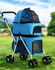 i.Pet Pet Stroller Dog Pram Large Cat Carrier Travel Foldable 4 Wheels Double