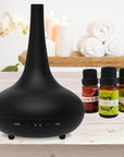 Black Essential oil diffuser and 3 essential oils 