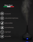 Black Essential oil diffuser and product description 