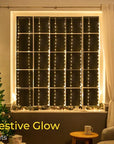 USB Powered 300 LED Curtain String Light with 8 Modes and Remote Control for Bedroom Party Wedding Decorations