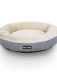 FEANDREA 55cm Dog Sofa Bed Round Shape Fabric Grey