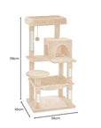 Floofi 118cm Plush Cat Condo Cat Tree Beige FI-CT-171-ZZ